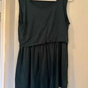 Dark Green Sleeveless maternity/nursing shirt